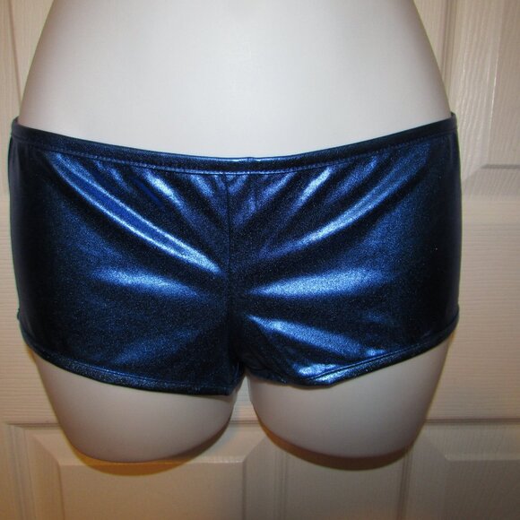 Blue Metallic Booty Short Strappy Top Bikini - NEW - Picture 5 of 9